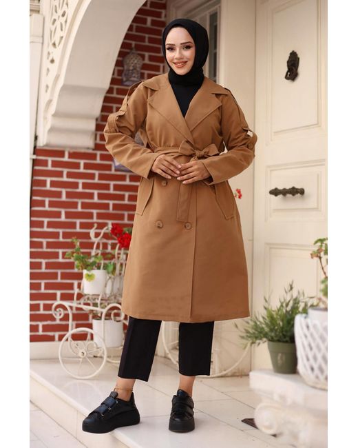 Misskyle Natural Trenchcoat mit Schulterklappen