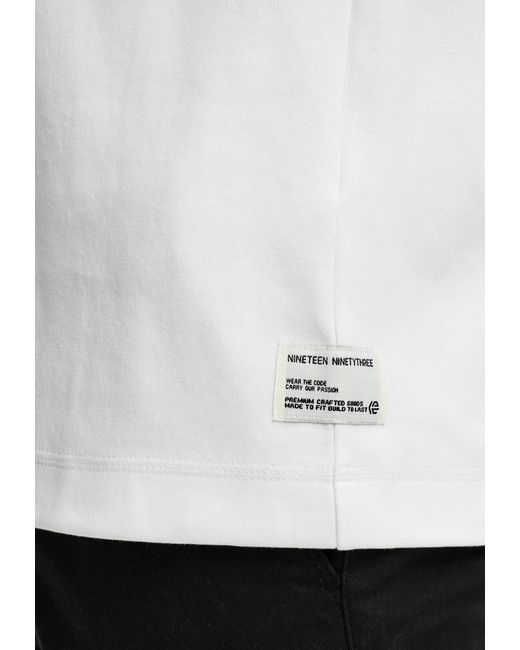 INDICODE T-Shirt INSander mit dezentem Label-Detail am Saum in White für Herren