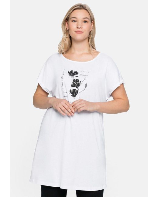 Sheego Longshirt Große Größen aus Baumwoll-Mix in Weiß | Lyst DE | T-Shirts