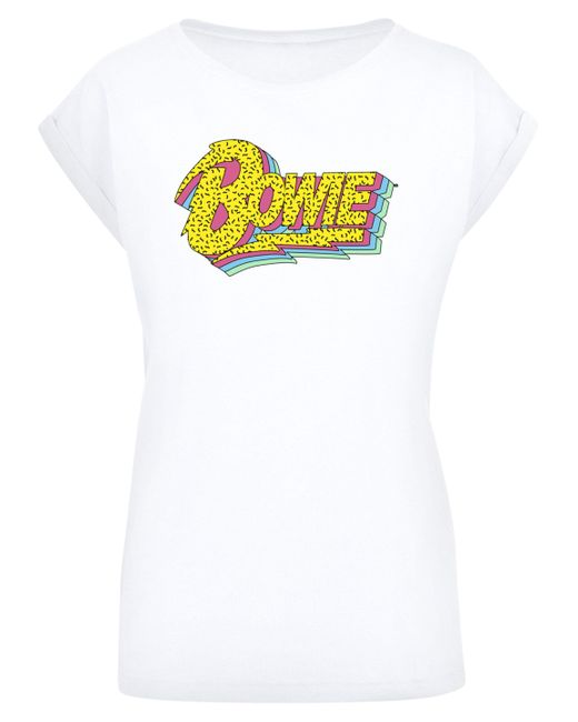F4NT4STIC White T-Shirt David Bowie Moonlight 90s Logo Print