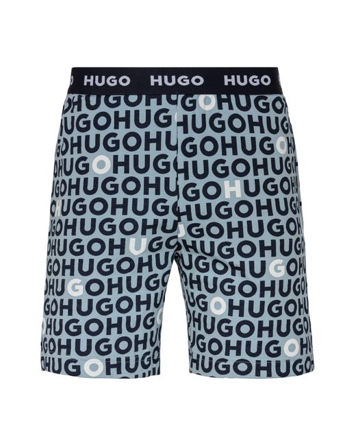 HUGO Pyjamashorts TORTUGA_SHORT mit Logobund in Blue für Herren