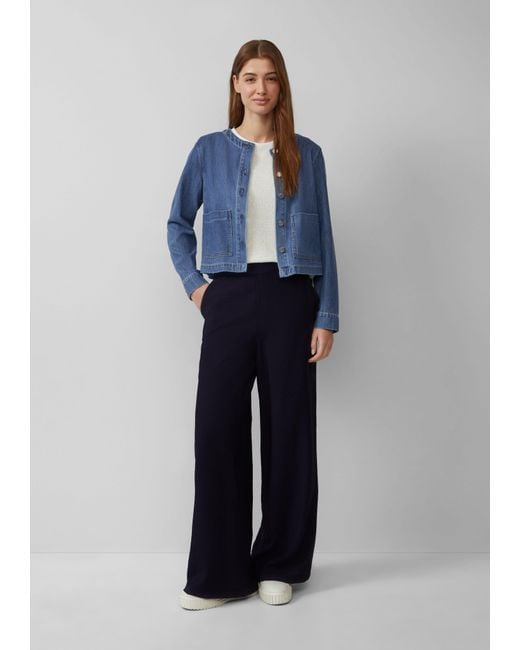 S.oliver Blue Stoffhose Wide-Leg-Hose im Loose Fit mit Elastikbund