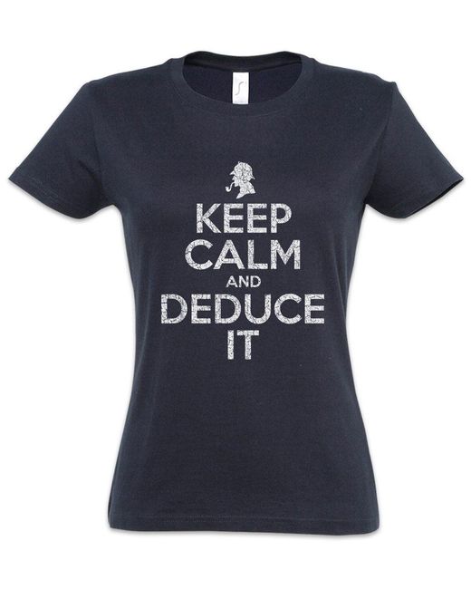 Urban Backwoods Blue Print- Keep Calm And Deduce It T-Shirt Sher Series Fun Locked Sherlock