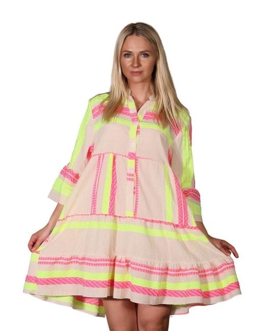Charis Moda Pink Tunikakleid "Callelia" Sommerkleid im mediterranen Stil