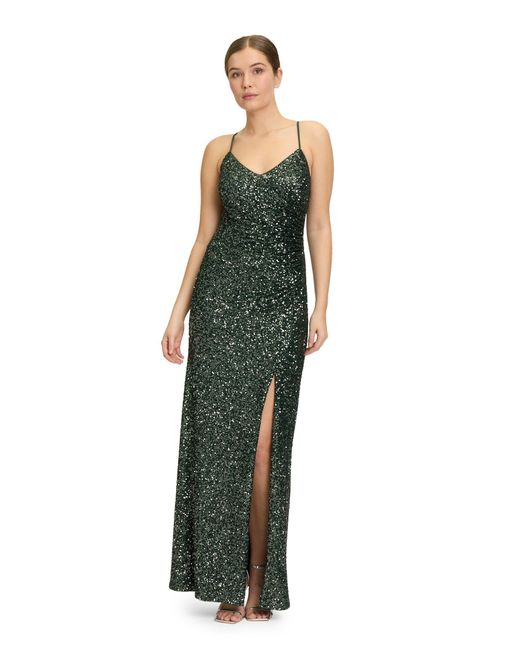 Vera Mont Green Abendkleid figurbetont Material