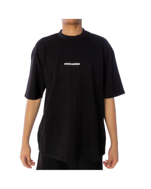 PEGADOR Colne Logo Oversized Tee T-Shirt (1-tlg) in Black für Herren