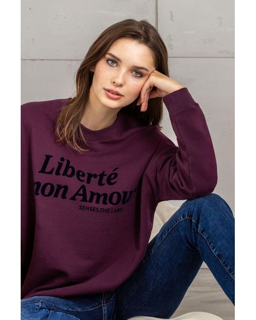 SENSES.THE LABEL Purple Sweater mit Baumwolle