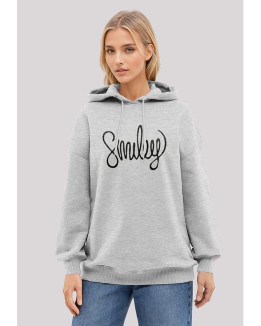 F4NT4STIC Gray Kapuzenpullover SMILEY black Premium Qualität