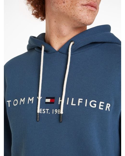 Tommy Hilfiger Hilfiger Kapuzensweatshirt TOMMY LOGO HOODY mit Kapuze und Kängurutasche in Blue für Herren