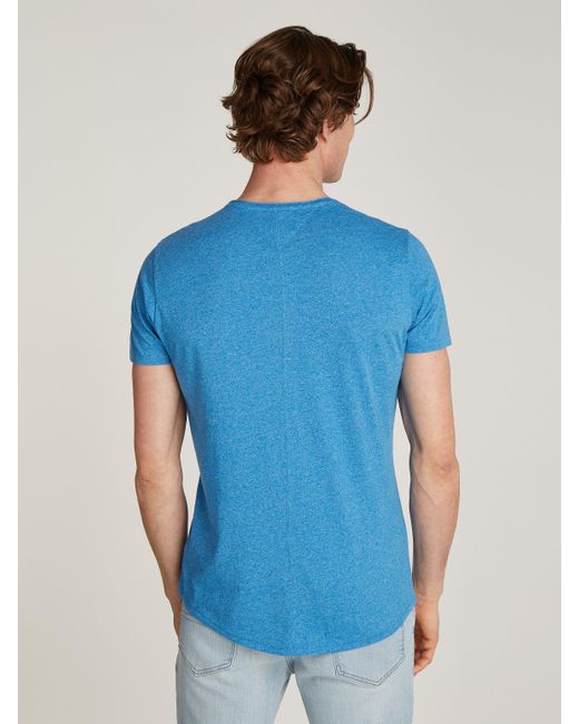 Tommy Hilfiger T-Shirt TJM JASPE C NECK Classics Slim Fit mit Markenlabel in Blue für Herren