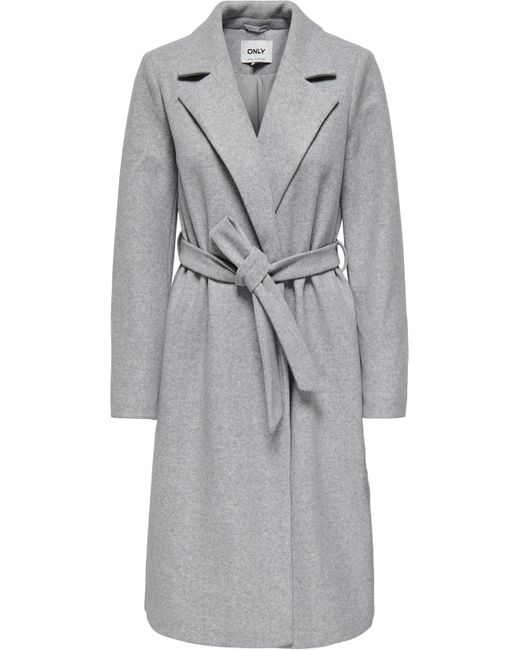 ONLY Gray Langmantel ONLALVILDA LIFE WRAP COAT OTW