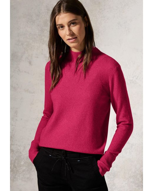 Cecil Red Strickpullover mit Stehkragen