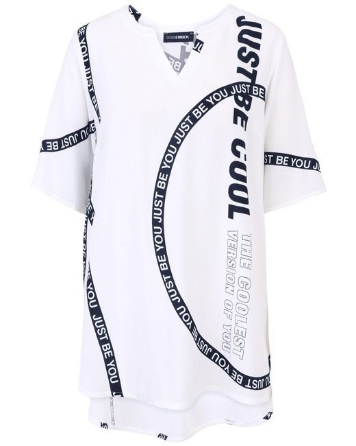 Doris Streich White Kurzarmbluse Bluse