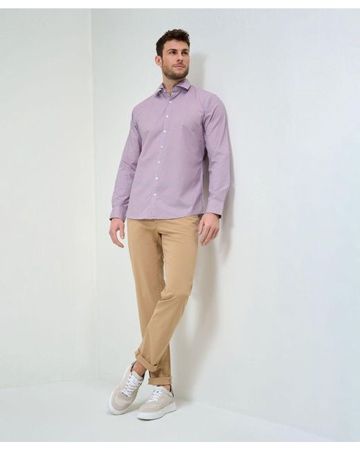 Brax Langarmhemd Style HAROLD in Purple für Herren