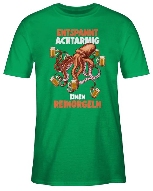 Shirtracer T-Shirt Entspannt achtarmig einen reinorgeln in Green für Herren