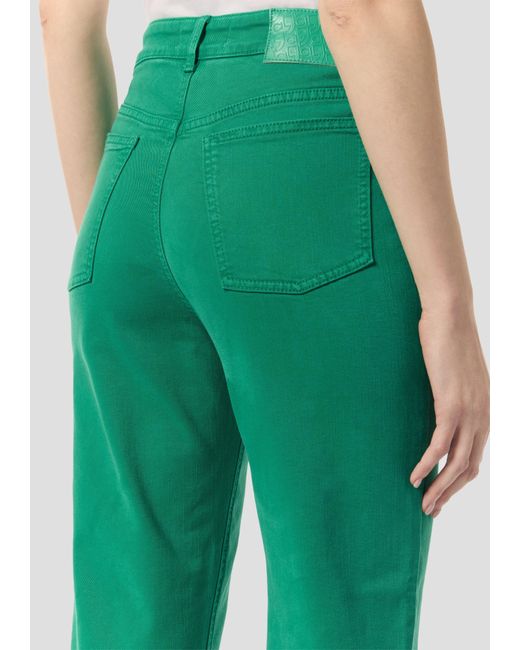 comma casual identity Green Stoffhose Straight-Leg-Hose aus Lyocellmix Garment Dye