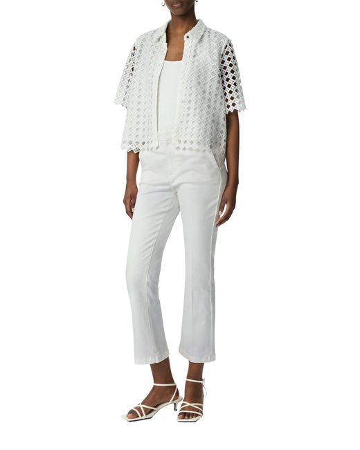 Comma, White Langarmbluse Bluse