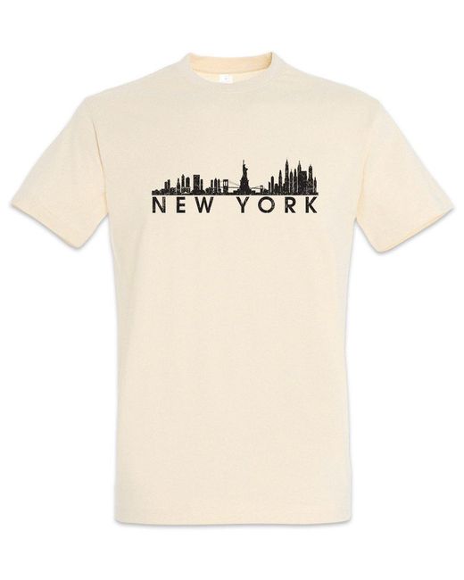 Urban Backwoods Print- Skyline New York T-Shirt Stadt City Fun United States NYC USA in Natural für Herren