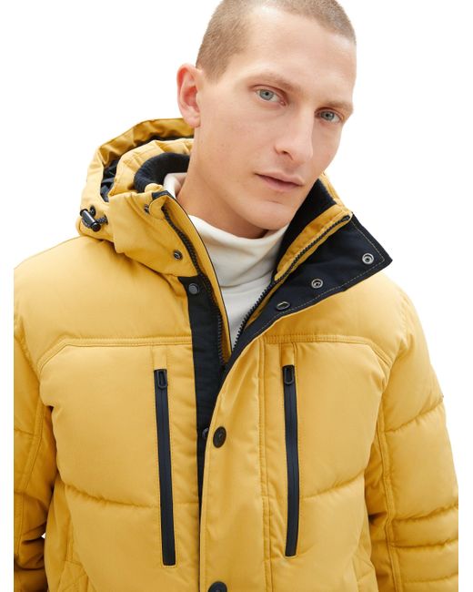 Tom Tailor Anorak Pufferjacke mit abnehmbarer Kapuze in Metallic für Herren