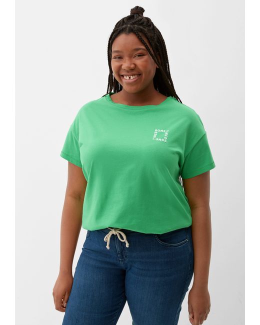 TRIANGL Green Kurzarmshirt T-Shirt mit gummiertem Print
