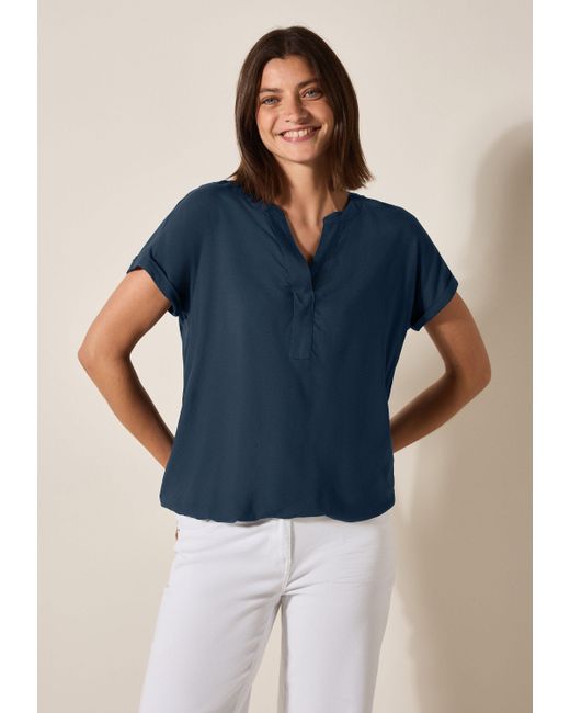 Cecil Blue Shirtbluse aus softer Viskose