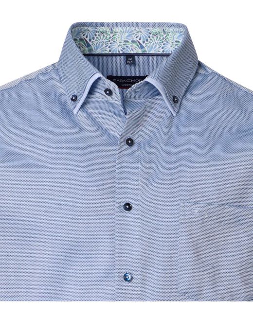 CASA MODA Businesshemd Kurzarm uni in Blue für Herren