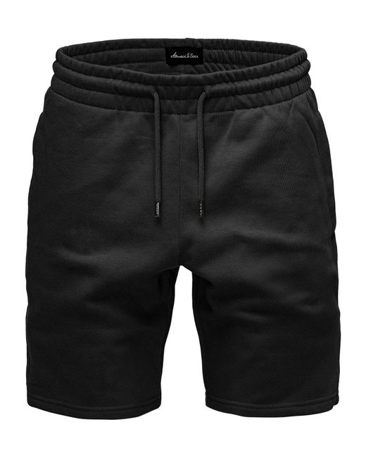 Amaci&Sons Sweatshorts WORTHINGTON Shorts Bermuda Sweat Short Hose Regular Fit in Black für Herren