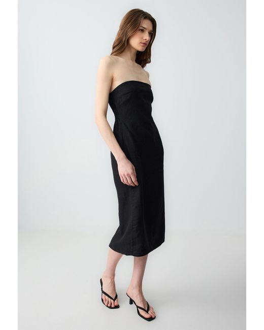 Jimmy Key Blue Minikleid Slim Fit Geweven Zwarte Jurk