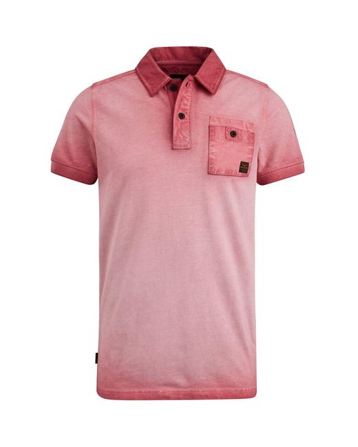 PME LEGEND T-Shirt Short sleeve polo Cold dye pique in Pink für Herren