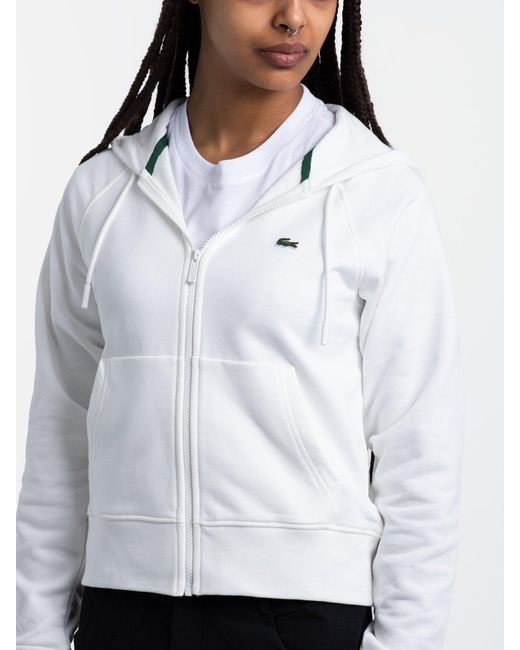 Lacoste White Jogger Zip Hoodie