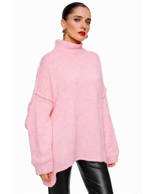 Worldclassca Pink Longpullover Oversize Strickpulllover)