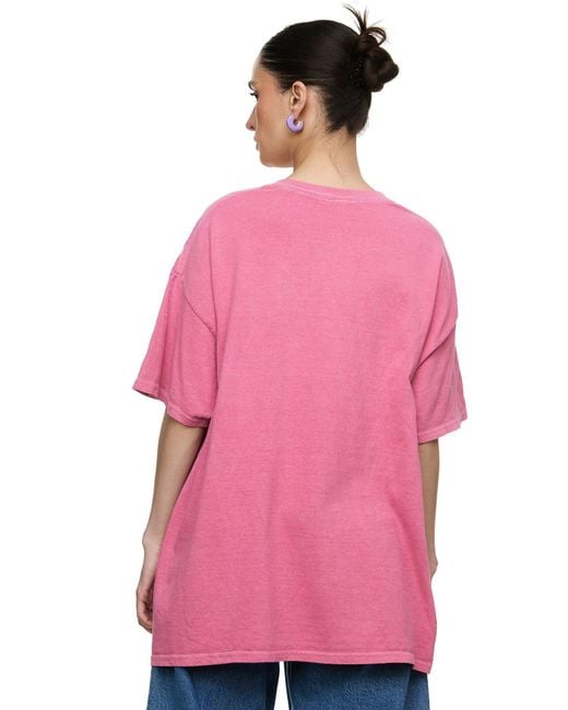 Worldclassca Pink Oversized T-Shirt Sommer Oberteil Print - VOGLIO SOLO AQUA DI COCO VIVA LA COSTIERA