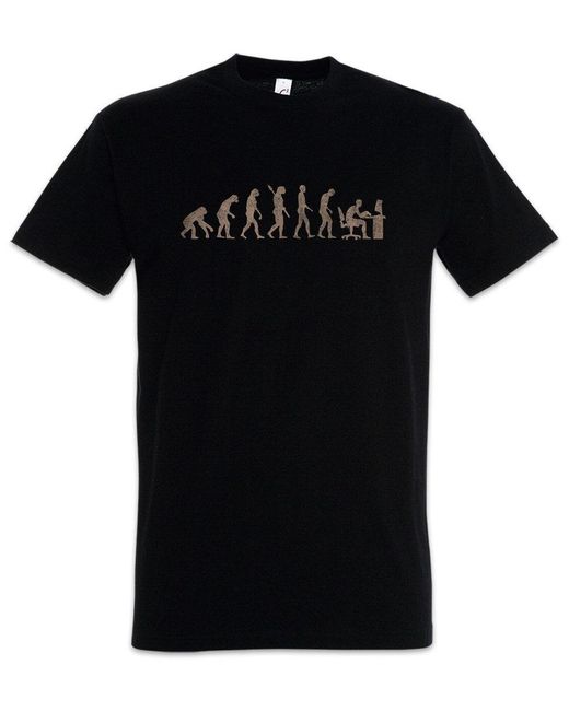 Urban Backwoods Print- Evolution Circuit T-Shirt Programmierer Informatiker Hacker in Black für Herren