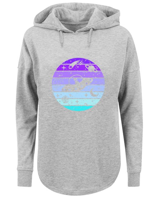 F4NT4STIC Gray Kapuzenpullover Retro Alien Weltraum Sonnenuntergang Premium Qualität