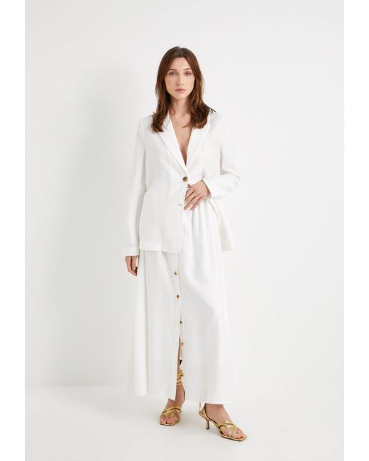 Koton Natural Maxirock Maxi Länge Button-Down Rock