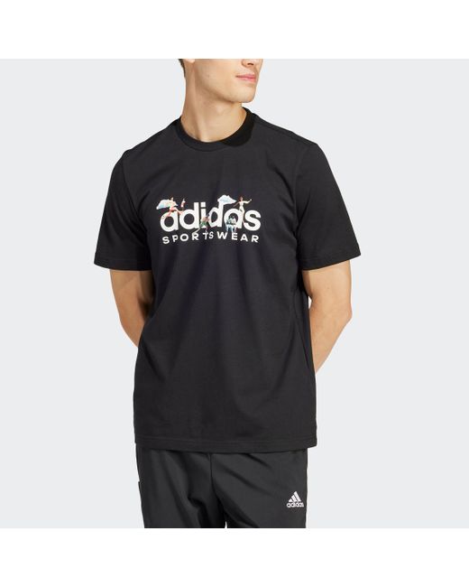 Adidas T-Shirt M LANDSCAPE SPW in Black für Herren