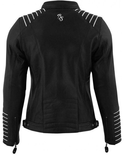 Rusty Stitches Black Motorradjacke Amanda Motorrad Lederjacke