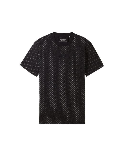 Tom Tailor Kurzarmshirt allover print t-shirt in Black für Herren