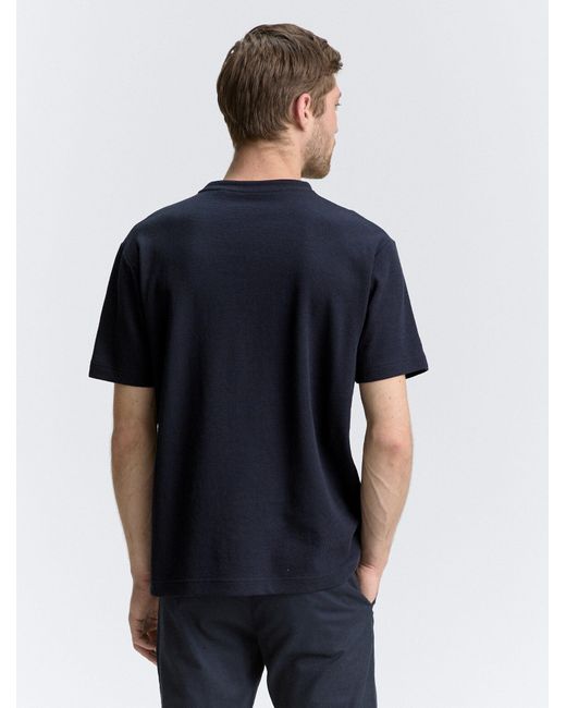 Tom Tailor Basic T-Shirt mit Struktur in Blue für Herren