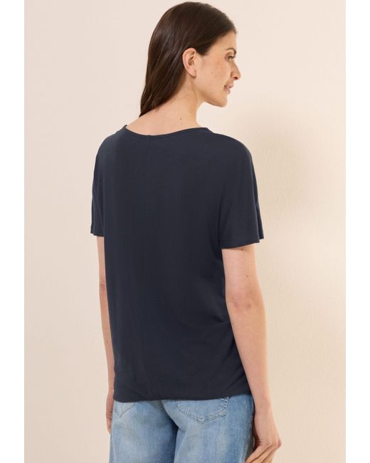 Cecil Blue T-Shirt mit U-Boot-Ausschnitt