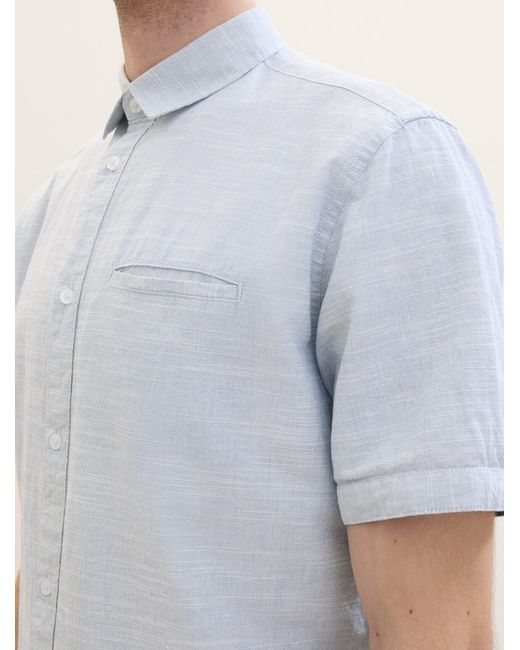 Tom Tailor Langarmhemd Hemd mit Struktur in Blue für Herren