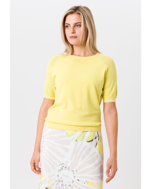 Tuzzi Yellow Strickpullover mit Netzärmeln
