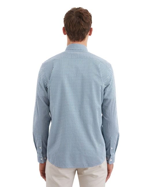 Marc O' Polo Langarmhemd mit feinem Allover-Print in Blue für Herren