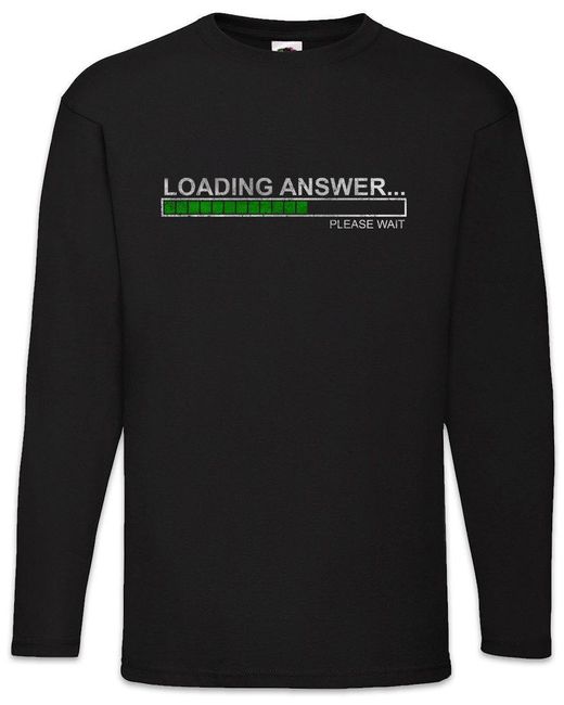 Urban Backwoods Langarmshirt Loading Answer Langarm T-Shirt Fun Binary Code Binär World (1-tlg) in Black für Herren