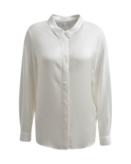 Milano Italy White Blusentop BLOUSE WITH COLLAR, PLACKET AND /1