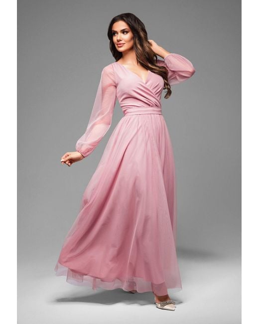 Ombre Gray Abendkleid Bella Seitenschlitz