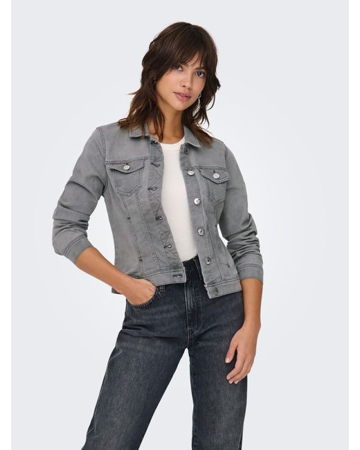 ONLY White Jeansjacke ONLWONDER DNM JACKET NOOS kurze, modische Form