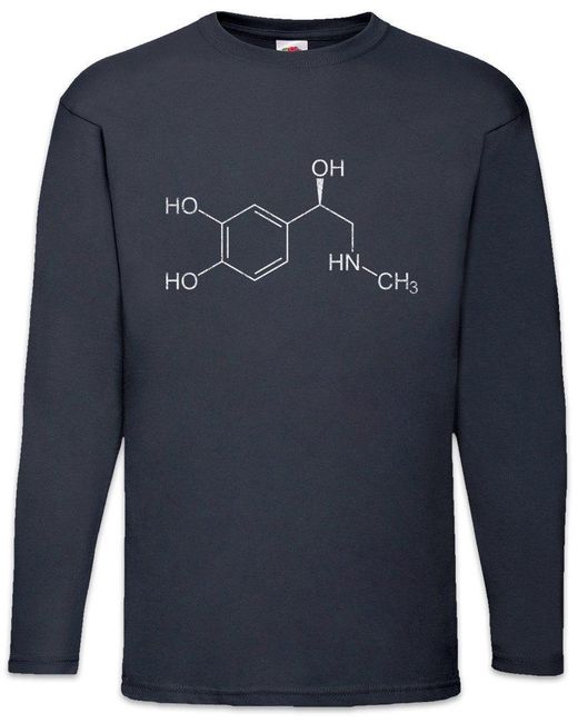 Urban Backwoods Langarmshirt Adrenalin Molecule Lifting Langarm T-Shirt Fun Geek Nerd Sport Science in Blue für Herren