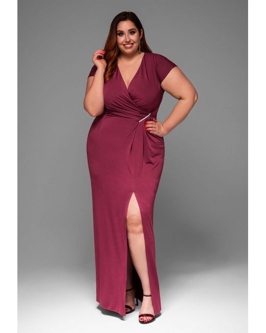 Ombre Red Elizabeth Abendkleid Plus Size
