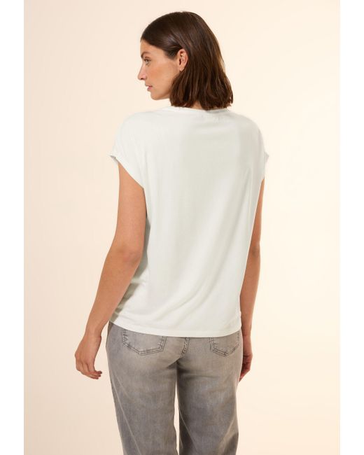 Cecil White T-Shirt aus softem Materialmix